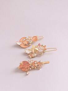 topshiny 3 件卡通星空发夹，闪光星空翅膀发夹刘海夹可爱女孩发饰，爪夹，发夹，发夹，发夹，发夹 - 多色 - 查看 3