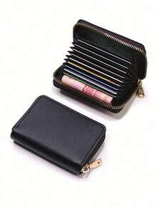 名片夹钱包，多卡位零钱包，小钱包，礼品袋，教师节礼物 - 黑色 - 查看 6