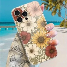 Custodia per telefono: adatta per serie 16/15/14/13, custodia per telefono sottile, tocco morbido, protettiva, custodia per telefono in TPU con stampa a motivo di ramo di girasole, compatibile con custodia per 17, custodia per 17 Pro, custodia per 17 Pro Max - Colore misto 1 - Visualizzare 7