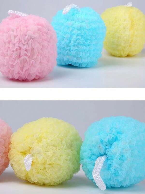 2pcs Extra Soft Sponge Bath Loofah, Large Size Shower Scrubber, Durable Bath Pouf, Non-Shedding