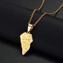 1pc Stainless Steel La Palma Island Map Pendant Necklace, Jewelry For Women & Girls - Multicolor - View 9
