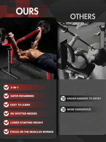 Bench Press Machine, 3-In-1 Chest Press Machine, With Independent Converging Arms, Adjustable Flat/Incline/Decline Bench For Home Gym, Chest, AB Workouts, Shoulder Training - Black - View 7