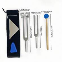 1 个音叉，标准 A，512Hz/256Hz，物理实验工具，声学教学音叉，432Hz 共振，声音治疗仪器，缓解压力，放松，消磁，正念冥想设备 - 銀色 - 查看 12