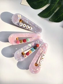 1 Stück personalisierter Buchstaben Haarclip, süßer, lässiger PEVA-Krabbclip, frisch für den Sommerstrand