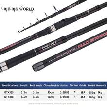BIGBIGWORLD Canna da pesca per carpa telescopica, punta in fibra di carbonio, peso 1,47 kg, lunghezza 3,3 metri/3,6 m, mulinello da viaggio, in fibra di carbonio ad alta resistenza, lunghezza ripiegata circa 92 cm - nero - Visualizzare 4