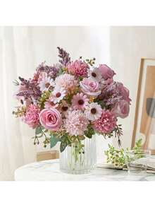 1 PIEZA/3 PIEZAS/25 PIEZAS Decoración de otoño, bolas bordadas, flores variadas, pequeñas margaritas, fiesta de cumpleaños, fiesta, decoración, canasta de flores para boda, ramo de novia, decoración del hogar, comedor, dormitorio, alféizar de la ventana, decoración de jarrón, decoración de escritorio, decoración de Año Nuevo, jardín exterior, inicio de la temporada escolar - Rosa - Ver 5