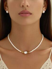 1 件经典简约创意串珠颈链，适合女性正式场合和日常佩戴