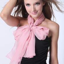 ™   Fashionable Soft Chiffon Scarfhalloween - Solid / Red - View 2