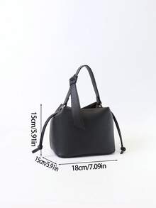 2025 Spring/Summer New Women's Crossbody Bag, Fashion Handbag With High-End Vibe, Versatile Summer Bucket Bag, Minimalist Large Capacity Commuter Shoulder Tote - Black - View 9