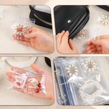 FjcPrasacco Transparent Jewelry Storage Bag Travel Jewelry Organizer Case With 24 Large 48 Small Clear Zipper Pouches Portable Large Capacity Storage Book For Earrings Rings Necklaces Braceletsyq - 如圖 - 查看 6