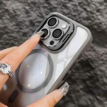 Carcasă magnetică pentru lentilă de cameră, cu suport pentru flip și protecție, compatibilă cu 15, 11, 12, 13, 14, 16 Pro Max