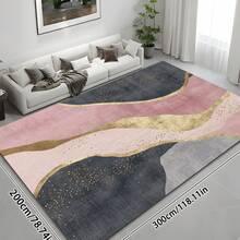 1pc Luxury Modern Minimalist Geometric Area Rug, Soft Rectangular Rug In Light Color Tones, Suitable For Outdoor, Entryway, Living Room, Bedroom, Laundry Room, Bathroom, Game Room, Machine Washable All Season Large Size Carpet, Home Decor - Multicolor 3 - View 16