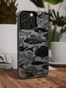 极简线鱼纹手机壳，磨砂防摔保护相机手机保护套，兼容 iPhone11、12、13、14、15、16 ProMax X、XS、XR、16E、15 Plus，兼容三星 Galaxy A03、A05、A05S、A12、A14、A15、A32 4G/5G、A35、A52/A52s 5G，兼容 OPPO A16、A17、A36、A57 4G、A58 4G、A60、A78 4G、A94、A95，兼容 Realme C21Y、C30、C35、C53、C67 4G - 彩色 - 查看 5