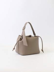 2025 Spring/Summer New Women's Fashionable Cross-Body Bag, Hand-Held Bag With Elegant Vibe, Versatile & Roomy Bucket Bag Suitable For Commuting, Chic Shoulder Tote - Khaki - View 11