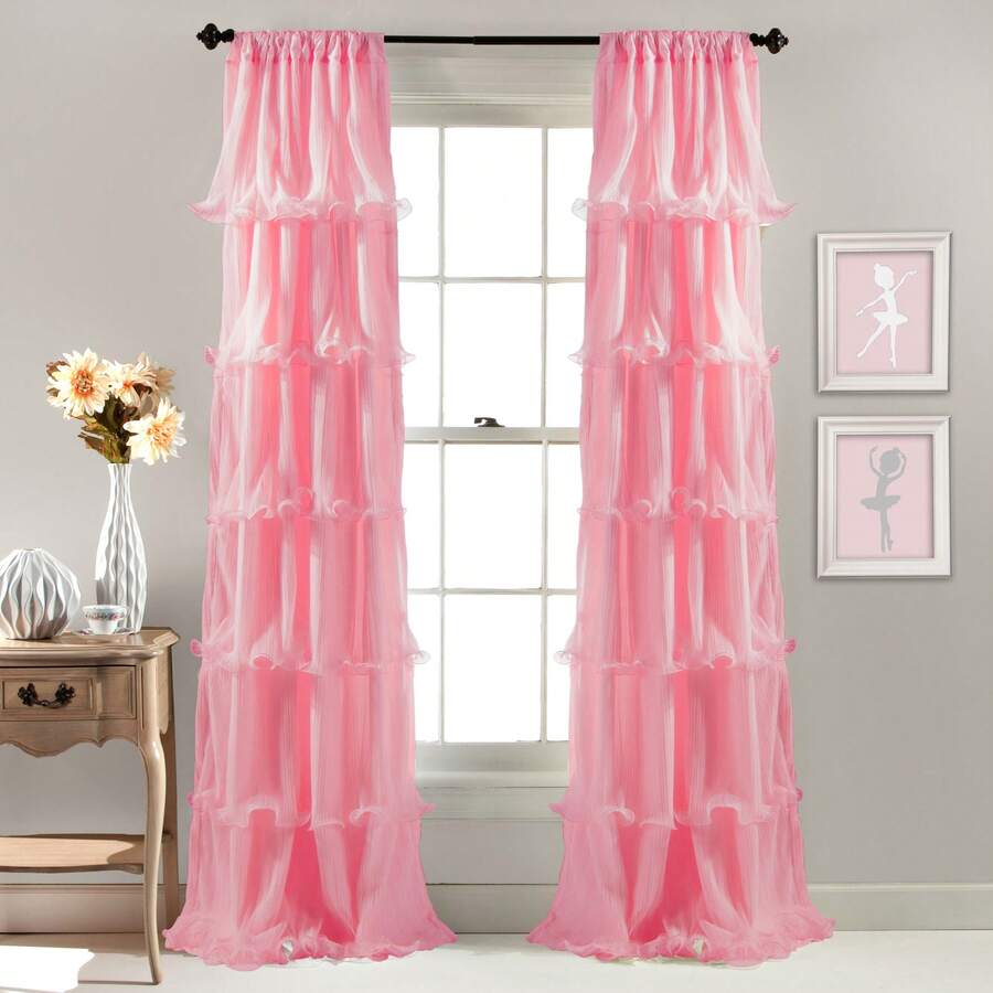 LUSH DECOR Nerina Window Panel Single Pink 54x84 Halloween-Fall Decor-Room Decor - Pink - View 1