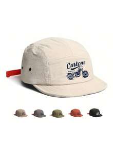 1 件圆形骷髅图案短檐棒球帽，休闲可调节太阳帽，男女通用，适合春夏季，适合日常穿着、运动、旅行、万圣节