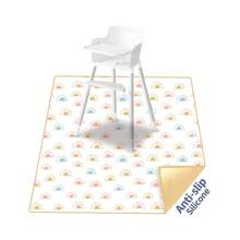 1PC Baby Splat Mat For Under High Chair/Arts/Crafts,43.3 X43.3 Inch Washable Spill Mat, Waterproof Anti-Slip Floor Protector Splash Mat, Messy Mat And Table Cloth