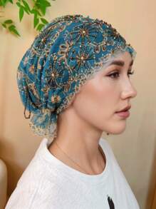 1 buc. Model floral cu dungi, floral (combinație), casual, boem, petrecere, drăguț, poliester, mărgele, stras, ciucure, broderie, patchwork, eșarfă pentru cap, potrivită pentru zi cu zi, acasă, vacanță, întâlnire de seară, cadou, toate anotimpurile, decor elegant cu ciucure din mărgele acrilice, decor cu coadă de pește, stras, broderie florală, decor