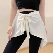 Multifunctional UV Protection Sunshade One-Piece Chiffon Tie Shawl, Fashionable Yoga Sports Anti-Flashing Skirt Butt Curtain