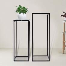 Bazargame 2pcs Black Metal Plant Stand Square Flower Holder Wedding Decor Rack Home Garden Display - Black - View 4