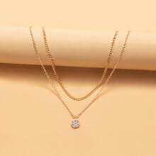 Necklace Chain Gold Solitaire Pendant Necklace Tiny Bead Necklace Diamond Necklace Gold Layering Necklace Jewelry For Women