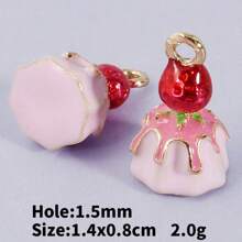 2 piezas/15 piezas/24 piezas Lindos dijes de aleación de zinc esmaltados con diseños 3D realistas de comida, animales, frutas, pasteles, sandía, corazón, cereza, chile, ideales para manualidades y elaboración de joyería