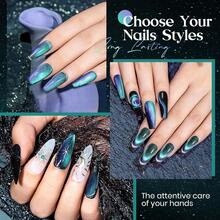 Chameleon 9D Cat Eye Gel Polish 10ml Holographic Galaxy Cateye Magnetic Nail Polish Gel Magic Chameleon Home Salon Manicure Set With Magnet Stick For Ladies 005 DEVO - 9DSilkyCyan - 查看 2