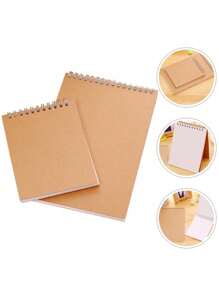 2pcs/1pc A6, A5, A4, 16K, 8K 60-Page Sketchbook, Plain Minimalist Sketch Pad, Sketch Board, Doodle Pad, DIY Painting Book, Drawing Board, Watercolor Painting Book, Hardcover Kraft Paper, Student Doodle Pad, Kraft Paper Spiral Notebook, Blank Sketchpad Suitable For Sketching, Drawing, Drafting,For School Supplies,Back To School