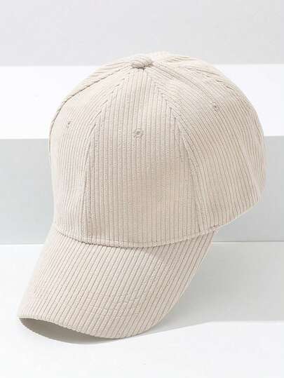 1pc Minimalist Solid Color Corduroy Baseball Cap, Suitable For Spring, Autumn, And Winter Daily Wear, Unisex