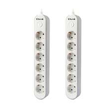 CILIA 1/2 Pcs 6-In-1 European Standard Power Socket, With 6 AC Power Sockets, Supports Multi-Device Charging, Overload Protection, Surge Protection, Wall-Mounted, 1.5M/5FT Extension Cable, Suitable For Home, Office, Travel - EU E Type Plug(220-240V) - View 11