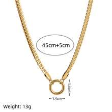 1 件时尚精致不锈钢简约 DIY 回形针蛇骨手工项链，镀 18k 金，不易氧化，可自由搭配女生日常装扮、海滩度假派对、音乐节。女士珠宝 - 金色 - 查看 2