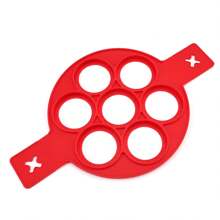 Silicone Pancake Mold, Cake Mold, Flip Pancake Mold, Non-Stick Silicone Egg Ring Mold, Reusable Egg Cooking Mold, Perfect Fried Egg Mold And Pancake Ring Kitchen Baking Accessories - Red - View 10