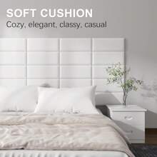 1 件 20x40 厘米即剥即贴床头板、软垫墙板、双人床床头板墙板、卧室/客厅自粘式 3D 墙板 - 彩色 - 查看 4