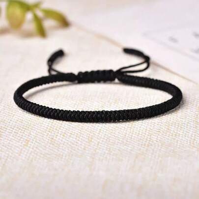 1pc Handmade Solid Color Macrame Bracelet