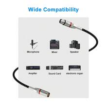 Cable XLR, cable de micrófono XLR de macho a hembra, cable de extensión XLR Canon, cable de sonido equilibrado para altavoces para emisora de radio
