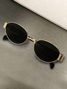 Women's Metal Frame Oval/Polygon Fashion Fashion Glasses (Half Frame), Suitable For Daily Wear, Summer Beach, Outdoor Travel And Other Outdoor Activities