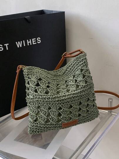 Simple Minimalist Handwoven One Shoulder Crossbody Bag For Women