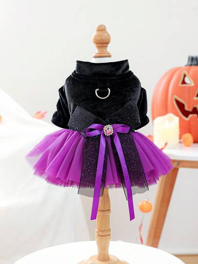 1 szt. Ubranka dla zwierząt, ubranka dla psów i kotów, wesoła, mała suczka, urocza, wygodna, modna sukienka ślubna dla małej czarownicy