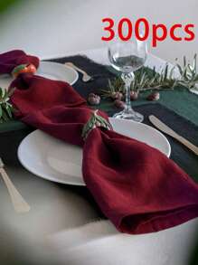 2/6/12/300pcs Modern Minimalist Style Soft Absorbent Solid Color Vintage Inspired Hotel Restaurant Home Party Decorative Napkins, Placemats, Coasters