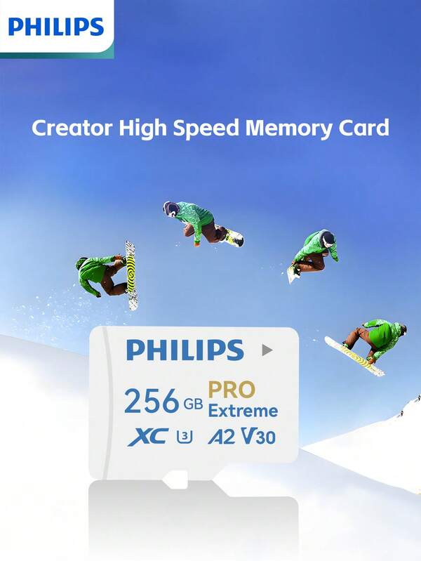 PHILIPS Tarjeta de memoria de gran capacidad PHILIPS, compatible con una gran variedad de dispositivos inteligentes, disponible en 64G, 128G, 256G, 512G, cuatro capacidades para elegir, plug and play, haciendo tu vida y trabajo talla grande convenientes