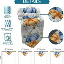 1pc/25pcs Pumpkin Table Runner Long Linen Table Runner, Thanksgiving Eucalyptus Leaves Burlap Table Setting Fall Decor Farmhouse Tabletop Dresser Scarves For Kitchen Dinner Party