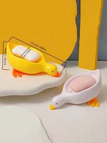 1PC/2PCS/Set Duck Soap Box, Soap Drain Box, Cartoon Soap Box That Can Drain, Bathroom Soap Rack, Soap Container, Minimalism, Essential For Bathrooms And Families. Home Bathroom Decor Fall Decor Back To School - Multicolor - View 12