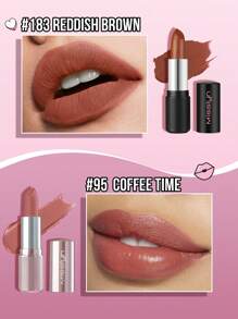 MISSLYN - 2支装珠光哑光唇膏套装，柔滑奶油质地唇膏，滋润不粘腻，奶油滋养缎光唇膏，高光泽浓郁裸色可叠加，哑光唇膏，浓郁哑光显色唇膏，持久哑光唇膏，丝滑柔润唇膏，性感深红色，粉状柔滑质地 - #95+#183 - 查看 2