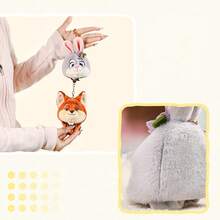 疯狂动物城系列尼克毛绒钥匙扣玩具，创意饰品和吊坠，可用于装饰包包和挂件，也可作为节日礼物 - Nick - 查看 3