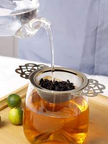 مصفاة شاي من الفولاذ المقاوم للصدأ 304 قطعة واحدة، منقي أوراق الشاي، منخل إبريق الشاي - بتصميم دانتيل سميك، مثالي للتحضير، مناسب للاستخدام في المطبخ وغرفة الطعام - متعدد الألوان - مشاهدة 5