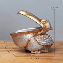 1pc Pelican Resin Statue, Entryway Decor Key Holder, Waterproof Multipurpose Storage, Suitable For Home, Living Room, Office Desk Decoration