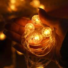 1条装，可选1.5米/10颗LED灯、3米/20颗LED灯、6米/40颗LED灯、10米/80颗LED灯串，适用于卧室、帐篷、婚礼派对、圣诞节、阳台、情人节装饰。