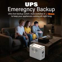 Hepway Portable Power Station, 2048Wh LiFePO4 Battery, 4 Up To 3600W X-Boost Regulated AC Outlet, <10 MS UPS, Expandable To 32kWh, <30 DB Quiet, 1.5Hr Fast Charging Solar Generator For Camping,Emergency, RV, Off-Grid Living - US B Type Plug(110-127V) - View 4