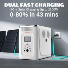 Hepway Portable Power Station, 2048Wh LiFePO4 Battery, 4 Up To 3600W X-Boost Regulated AC Outlet, <10 MS UPS, Expandable To 32kWh, <30 DB Quiet, 1.5Hr Fast Charging Solar Generator For Camping,Emergency, RV, Off-Grid Living - US B Type Plug(110-127V) - View 8