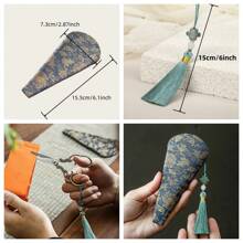 1 套复古金色银色不锈钢家用剪刀带剪袖和流苏、刺绣和缝纫工艺品、窗花剪刀刺绣手工学生办公剪刀